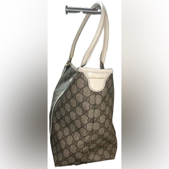 GUCCI Supreme GG Plus Monogram Large Joy Tote, Cream & Brown - Picture 5 of 12